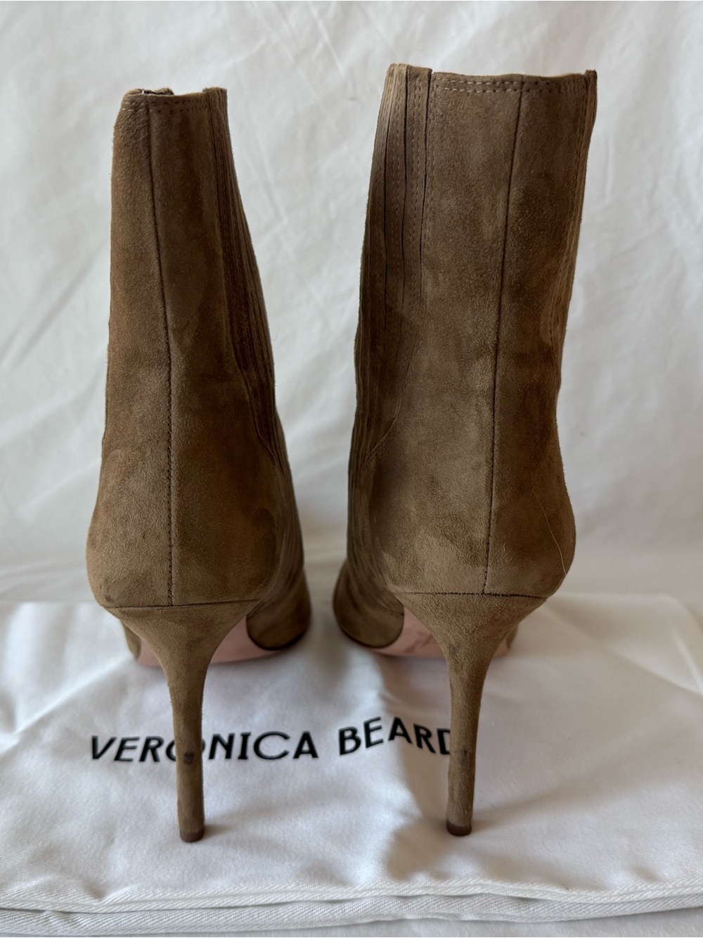 Veronica Beard Lisa Stiletto High-Heel Bootie Taupe Size 8 - Picture 3 of 7